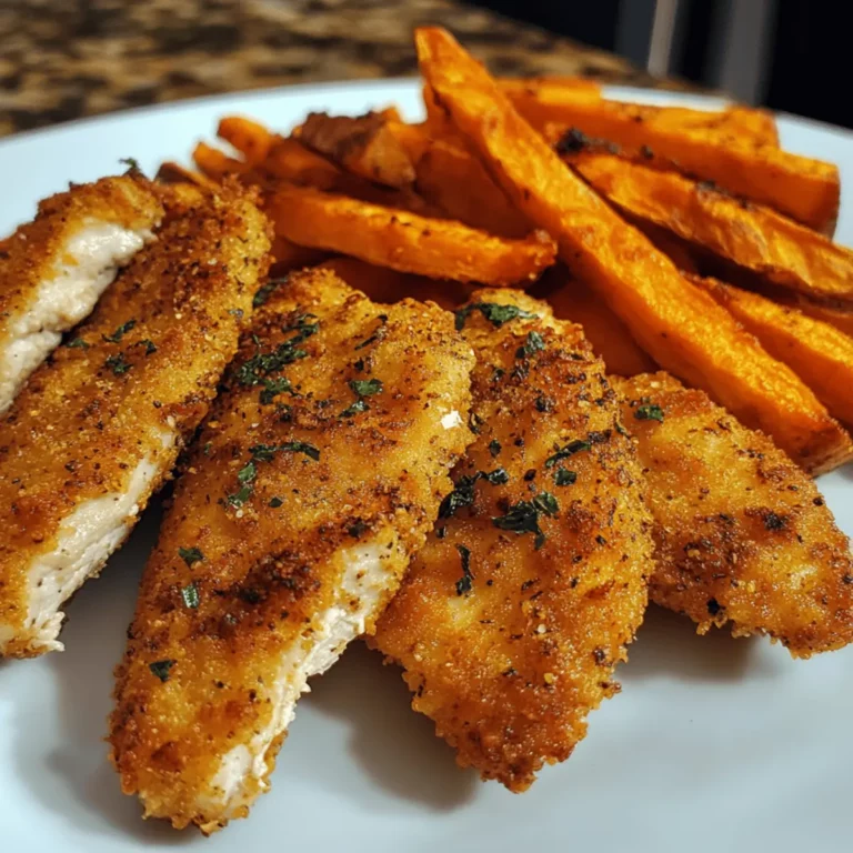Baked Chicken Tenders with Sweet Potato Fries