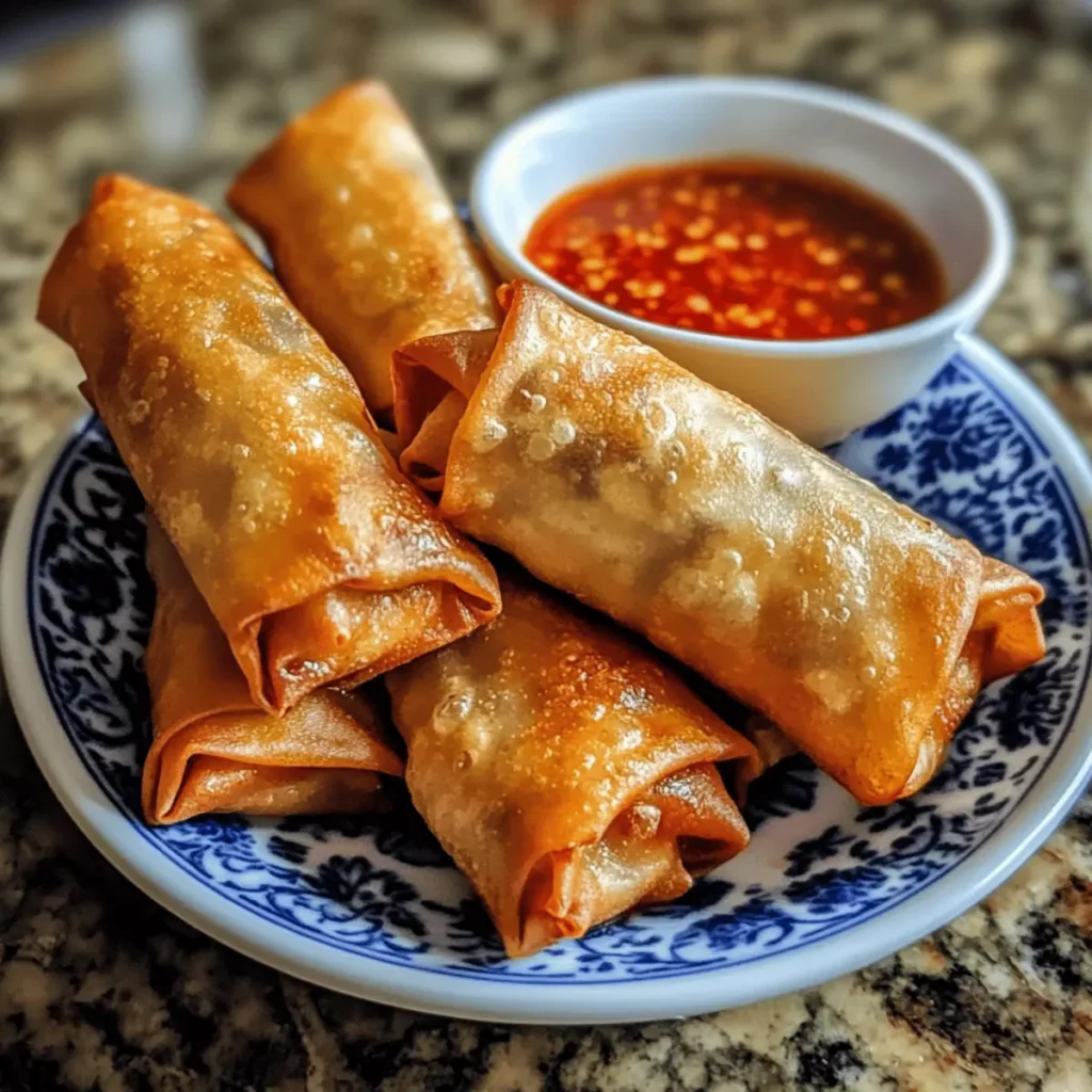Crispy Spring Rolls with Sweet Chili Sauce