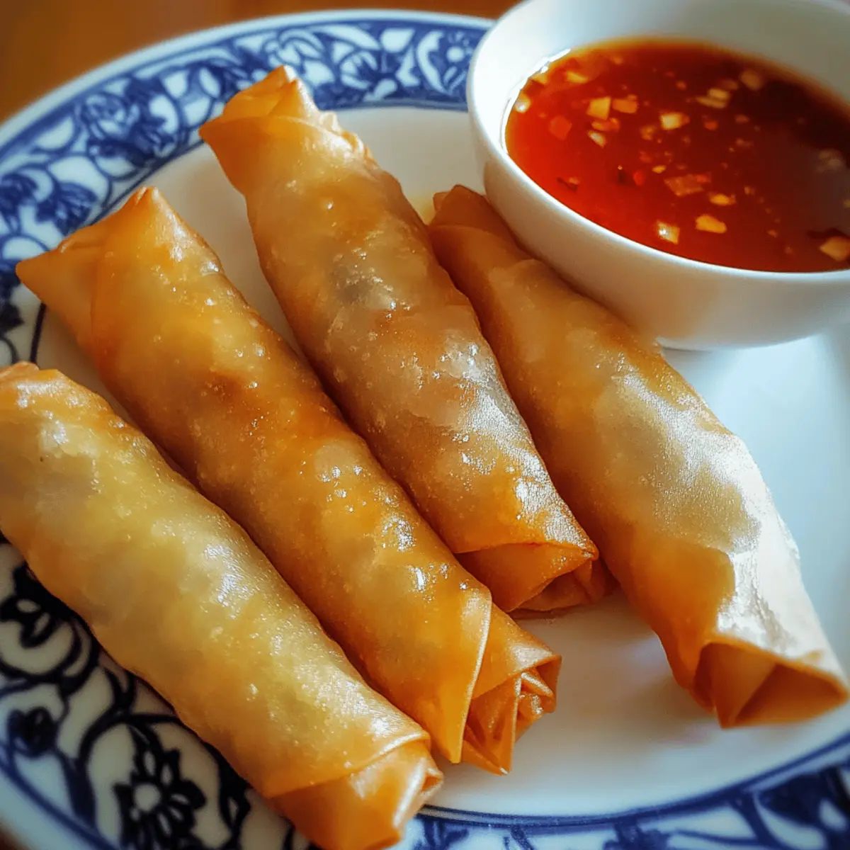 Crispy Spring Rolls with Sweet Chili Sauce