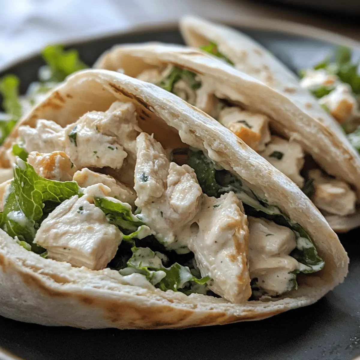 Mini Pita Pockets with Chicken Salad