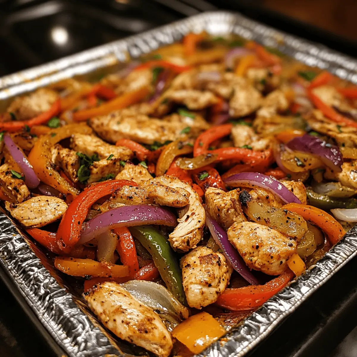 Sheet Pan Chicken Fajitas with Peppers & Onions