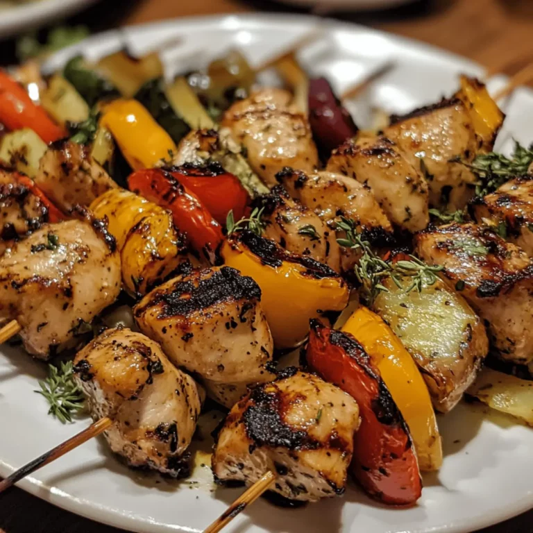 Grilled Chicken Skewers with Veggie Medley