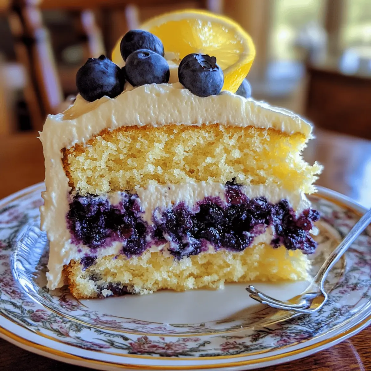 Lemon Blueberry Layer Cake with Cream Cheese Frosting