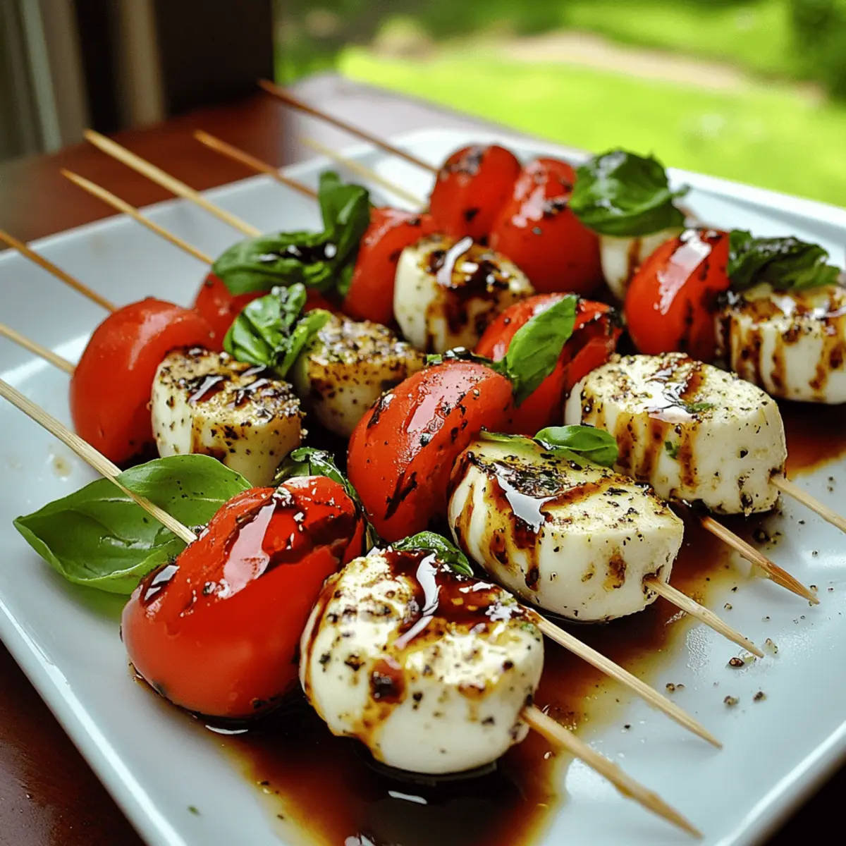 Caprese Salad Skewers with Balsamic Glaze