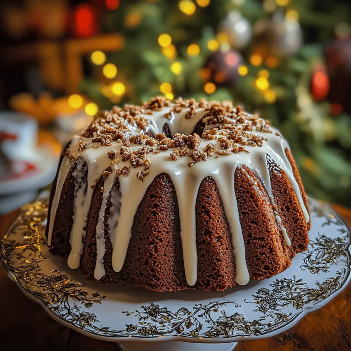 Gingerbread Bundt Cake with Cream Cheese Glaze