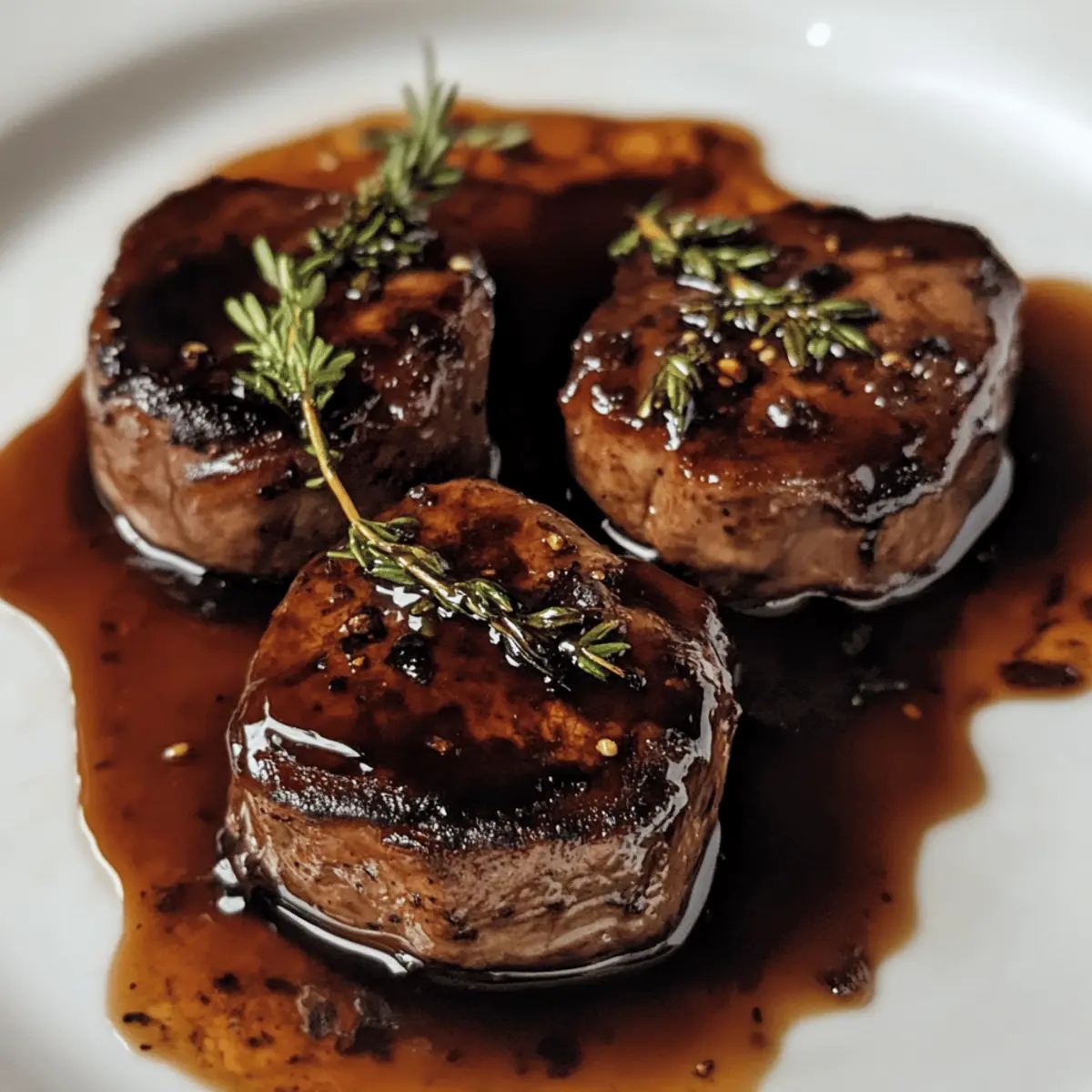 Balsamic Glazed Lamb Tenderloin Medallions