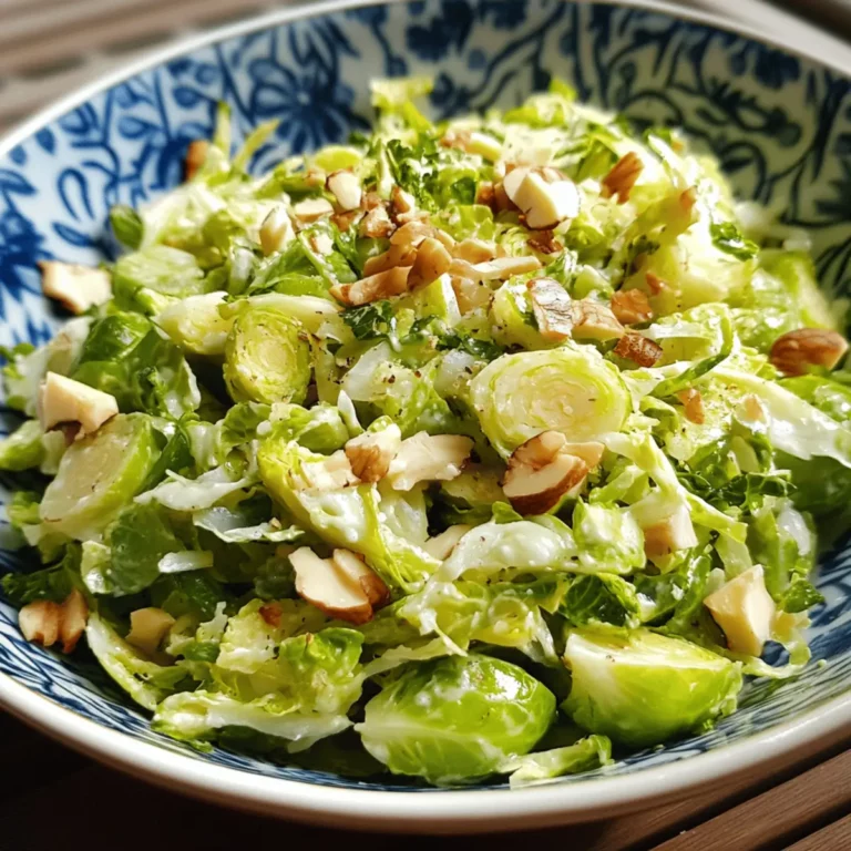 Shredded Brussels Sprout Salad with a Maple-Dijon Dressing