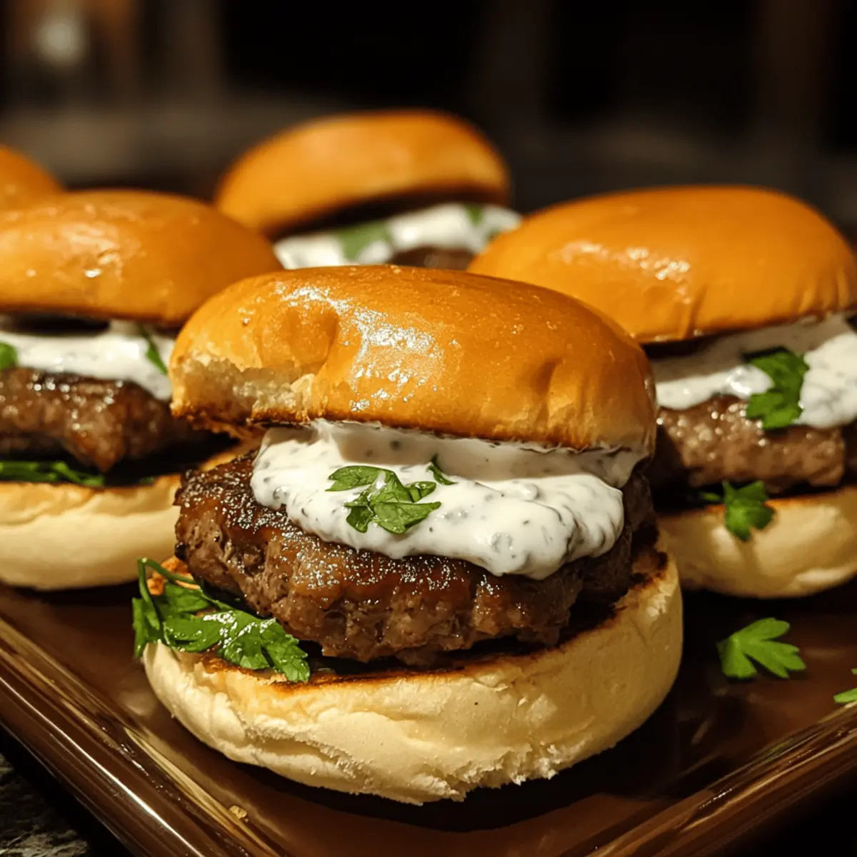 Mini Lamb Sliders with Yogurt Sauce