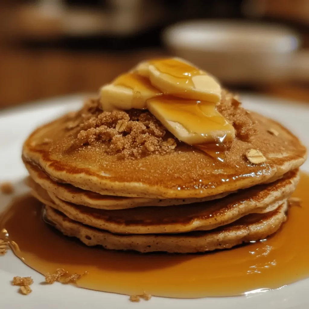 Cinnamon Oat Pancakes with Maple Butter