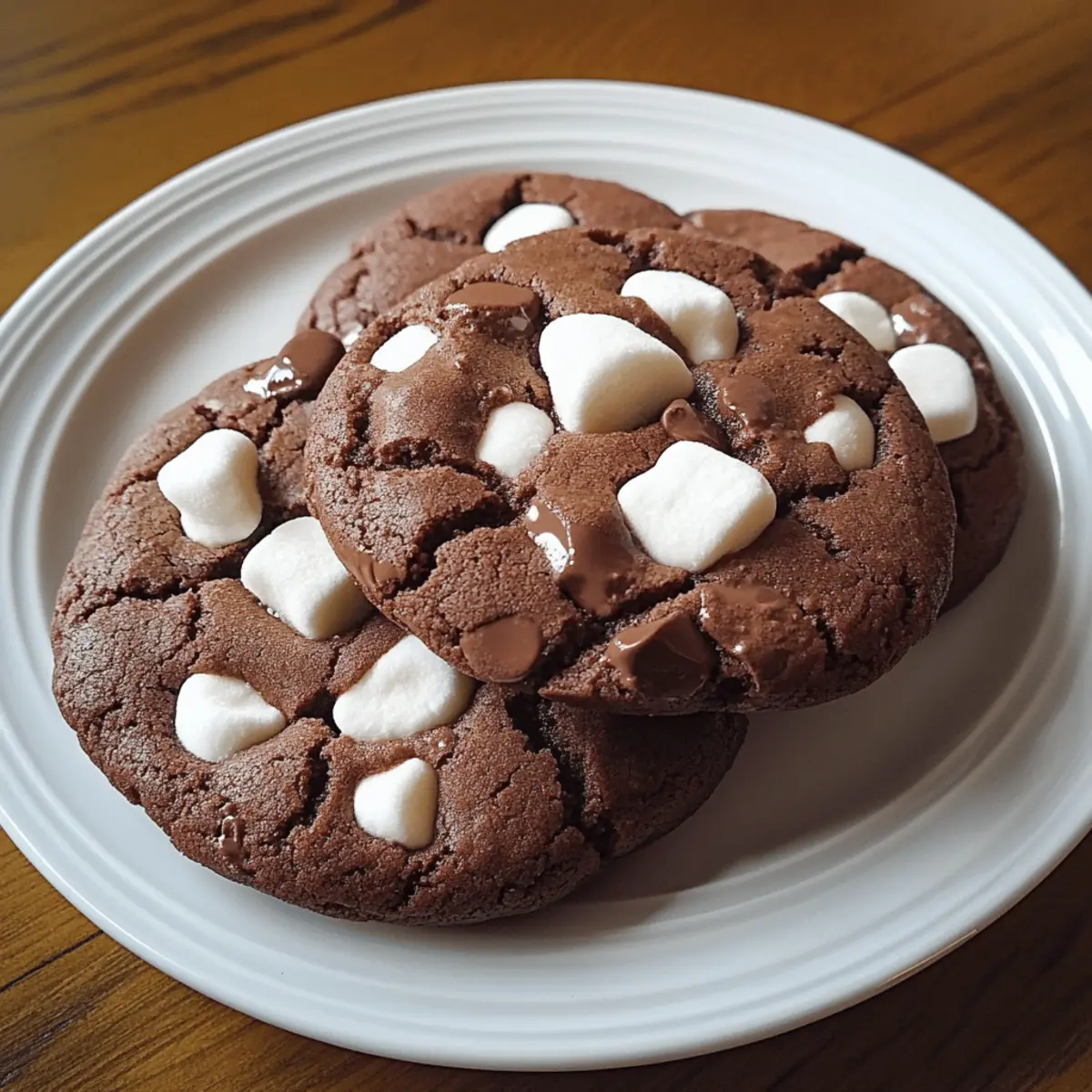 Hot Chocolate Cookies with Marshmallows