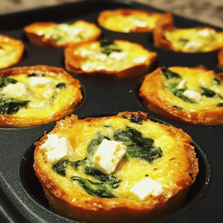 Mini Quiche Muffins with Spinach and Feta