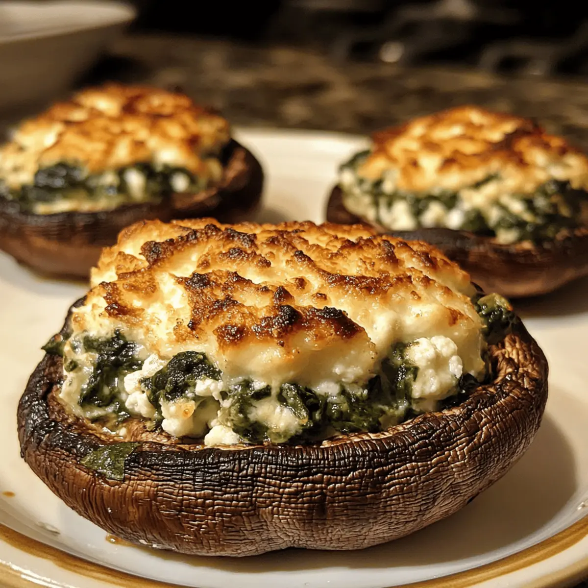 Goat Cheese and Spinach Stuffed Portobello Mushrooms