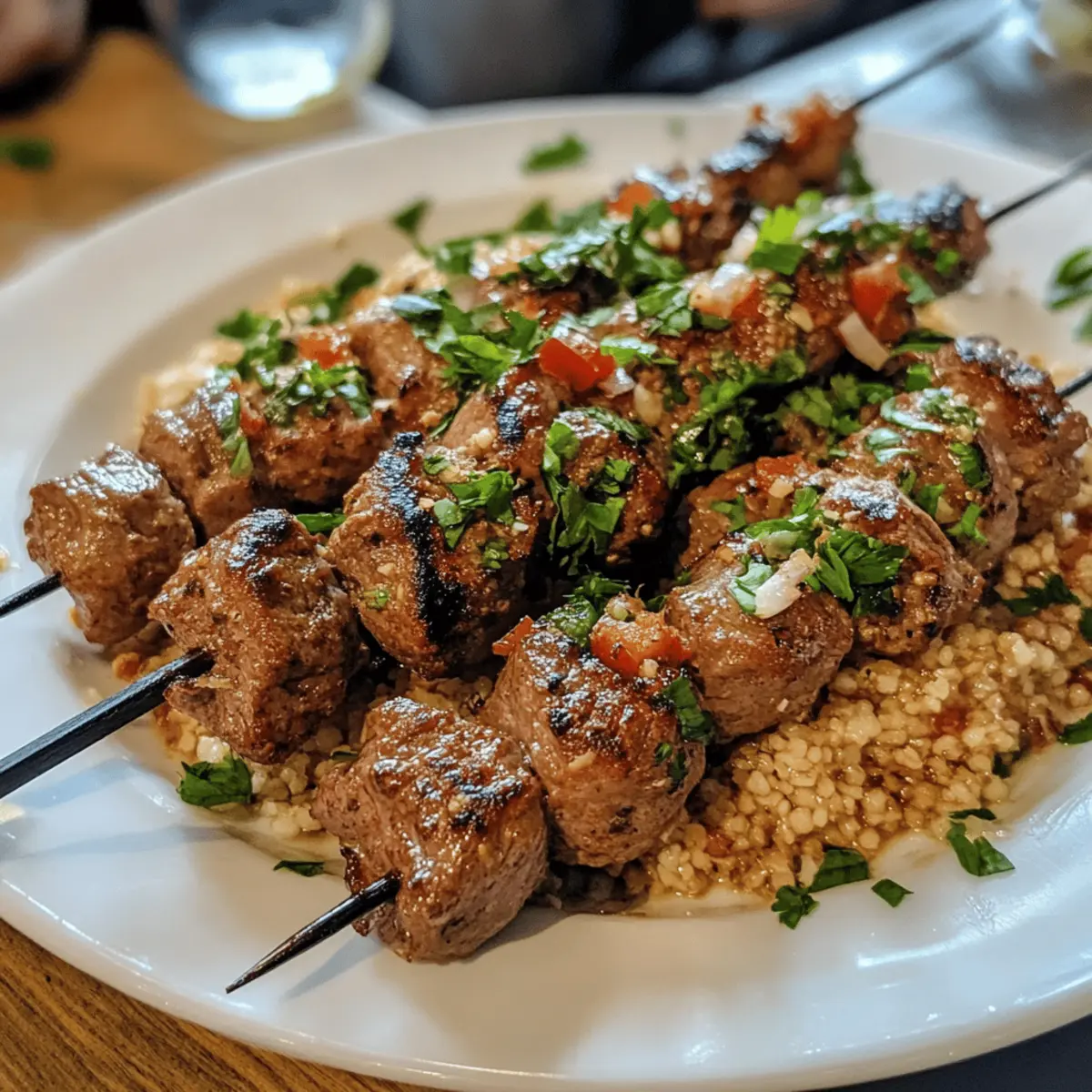 Turkish Lamb Kebabs with Bulgur