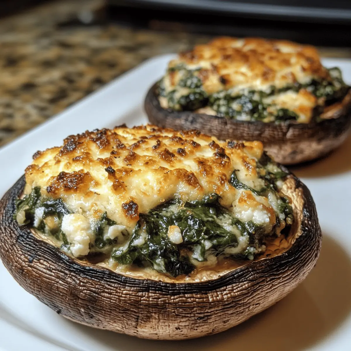 Goat Cheese and Spinach Stuffed Portobello Mushrooms