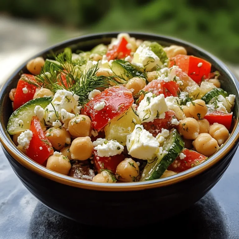 Greek Chickpea Salad with Feta and a Lemon-Dill Vinaigrette recipe