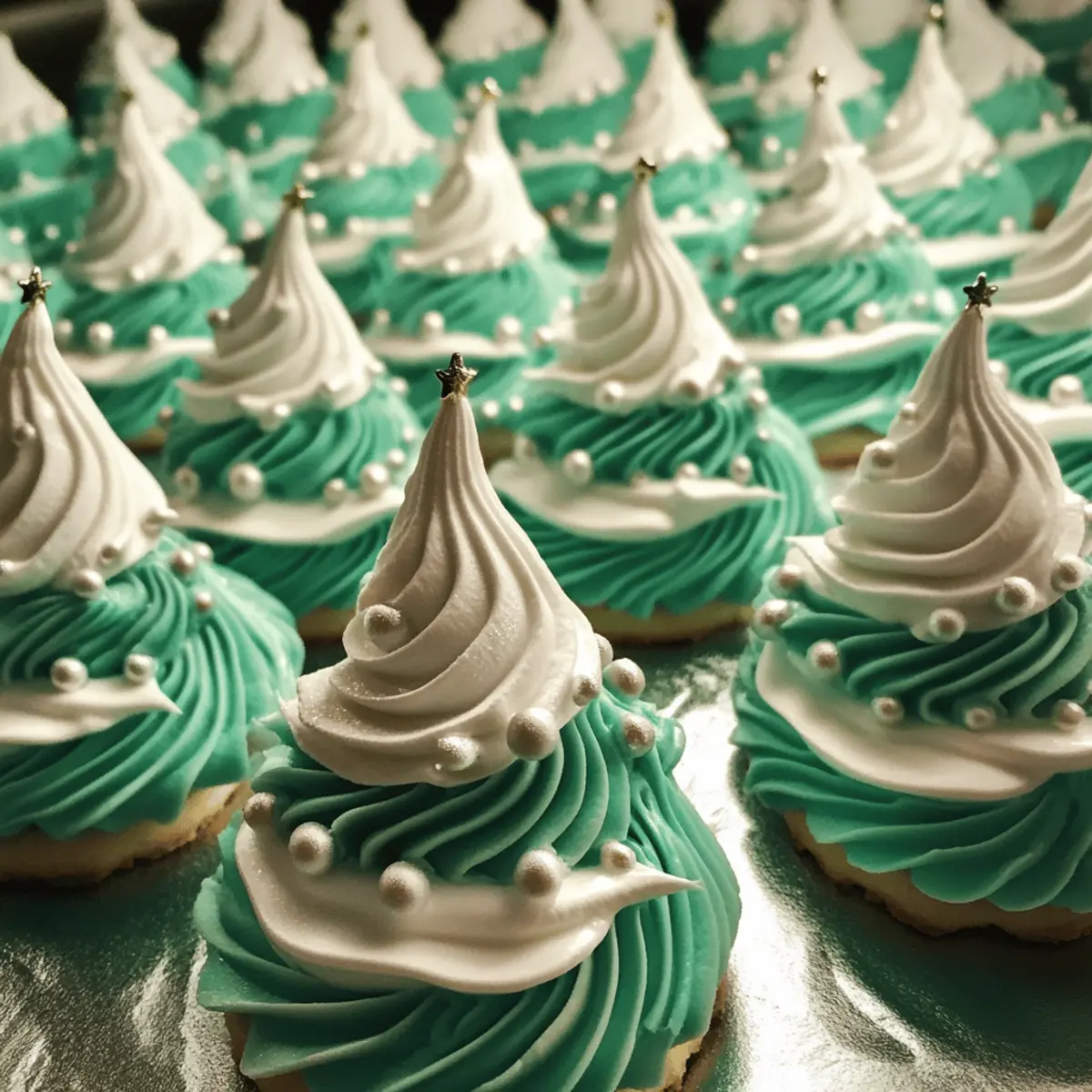Christmas Tree Meringue Cookies