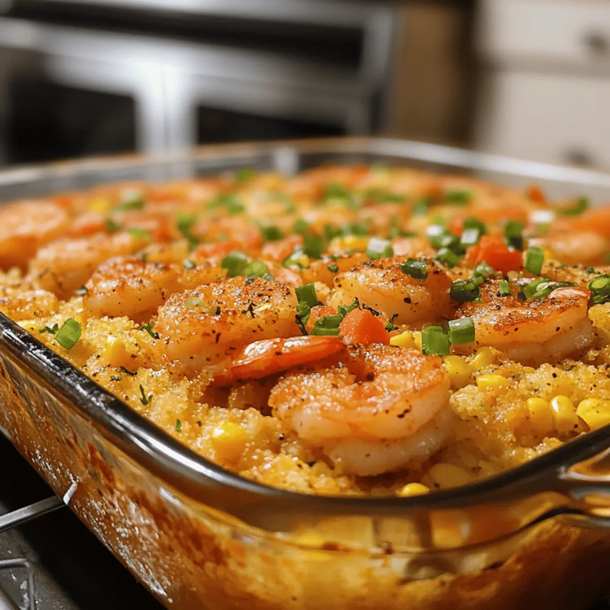 Cajun Shrimp and Cornbread Casserole