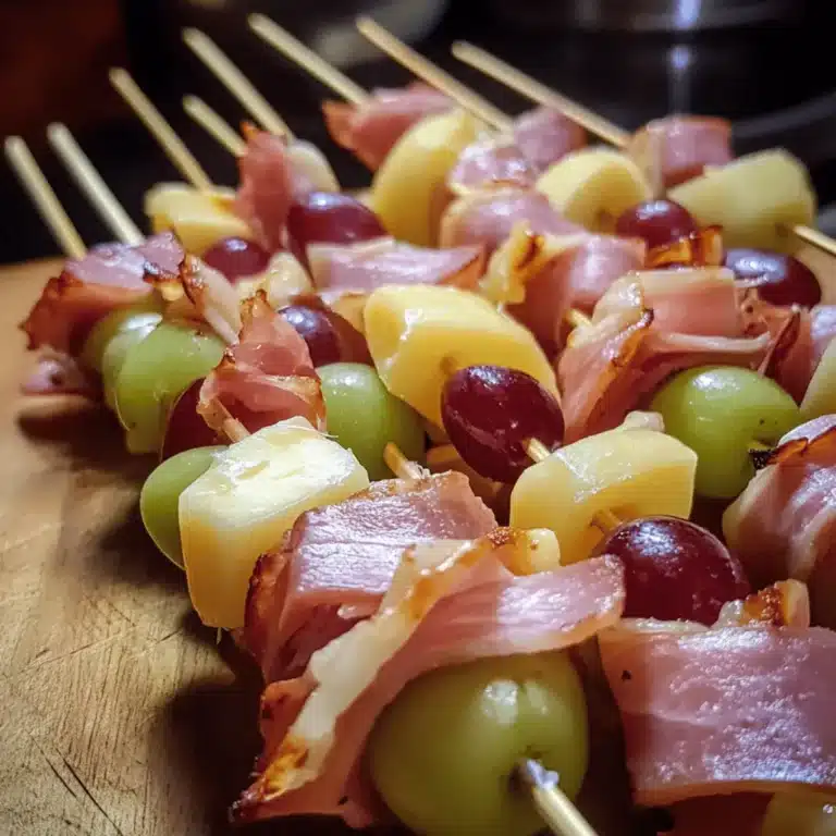 Ham and Cheese Skewers with Grapes