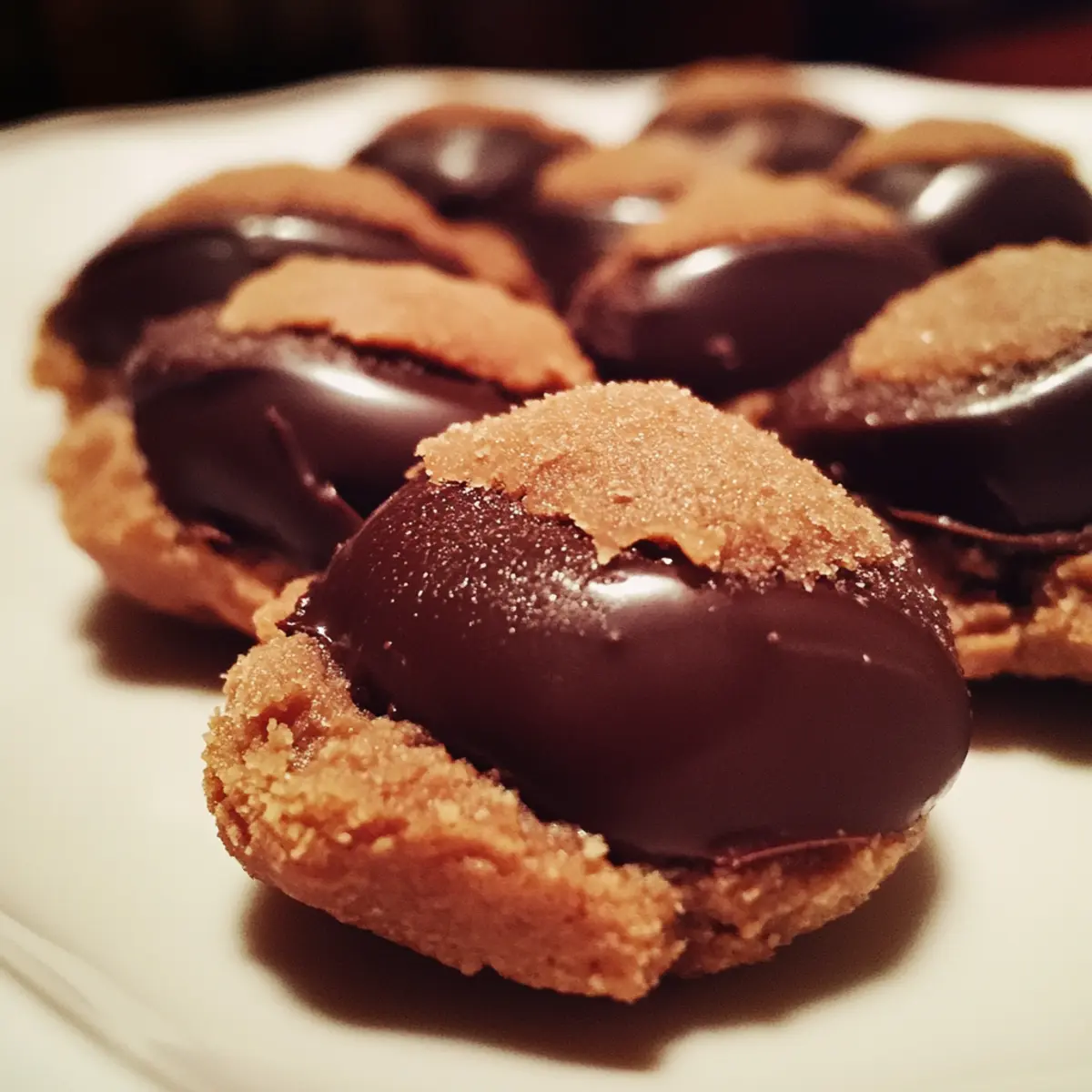 Peanut Butter Blossoms with Dark Chocolate