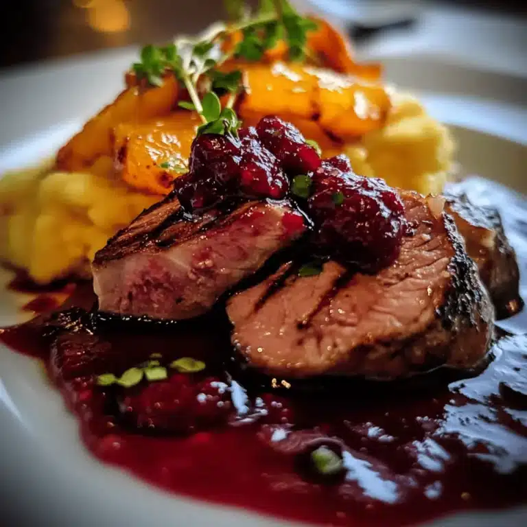 Duck Meat with a Lingonberry-Orange Sauce