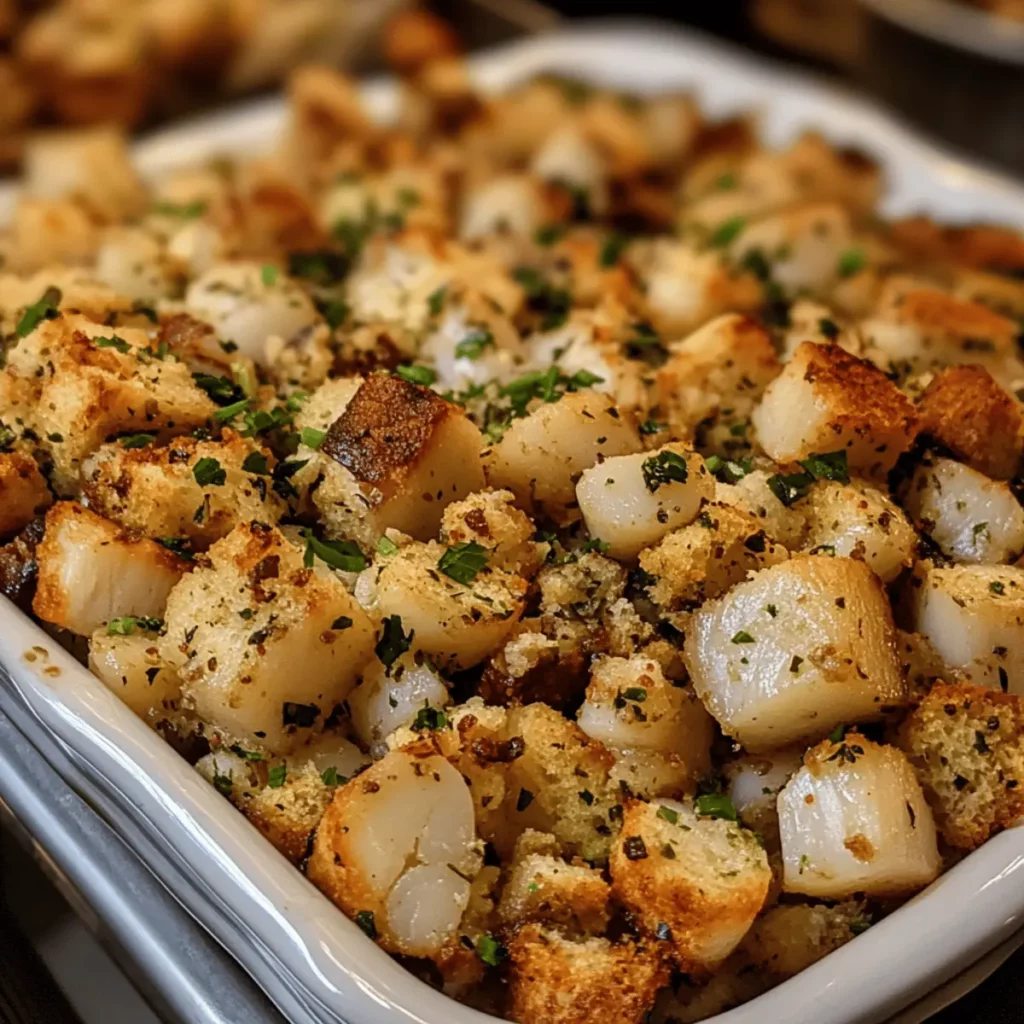 Thanksgiving Bay Scallop Stuffing Dressing