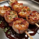 Scallop and Prawn Skewers with Cranberry Glaze