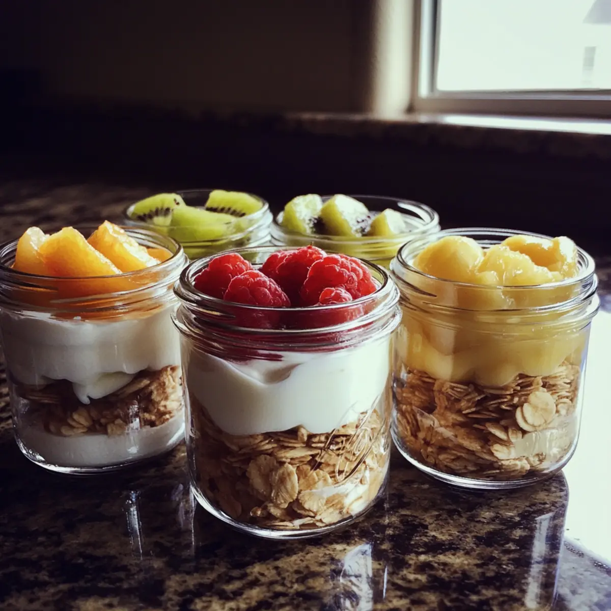 Greek Yogurt Fruit Parfait Jars