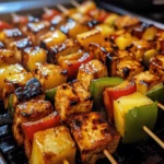 BBQ Tofu Skewers with Bell Peppers & Pineapple