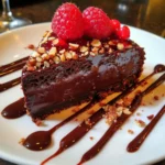 Chocolate Hazelnut Torte with Raspberry Sauce