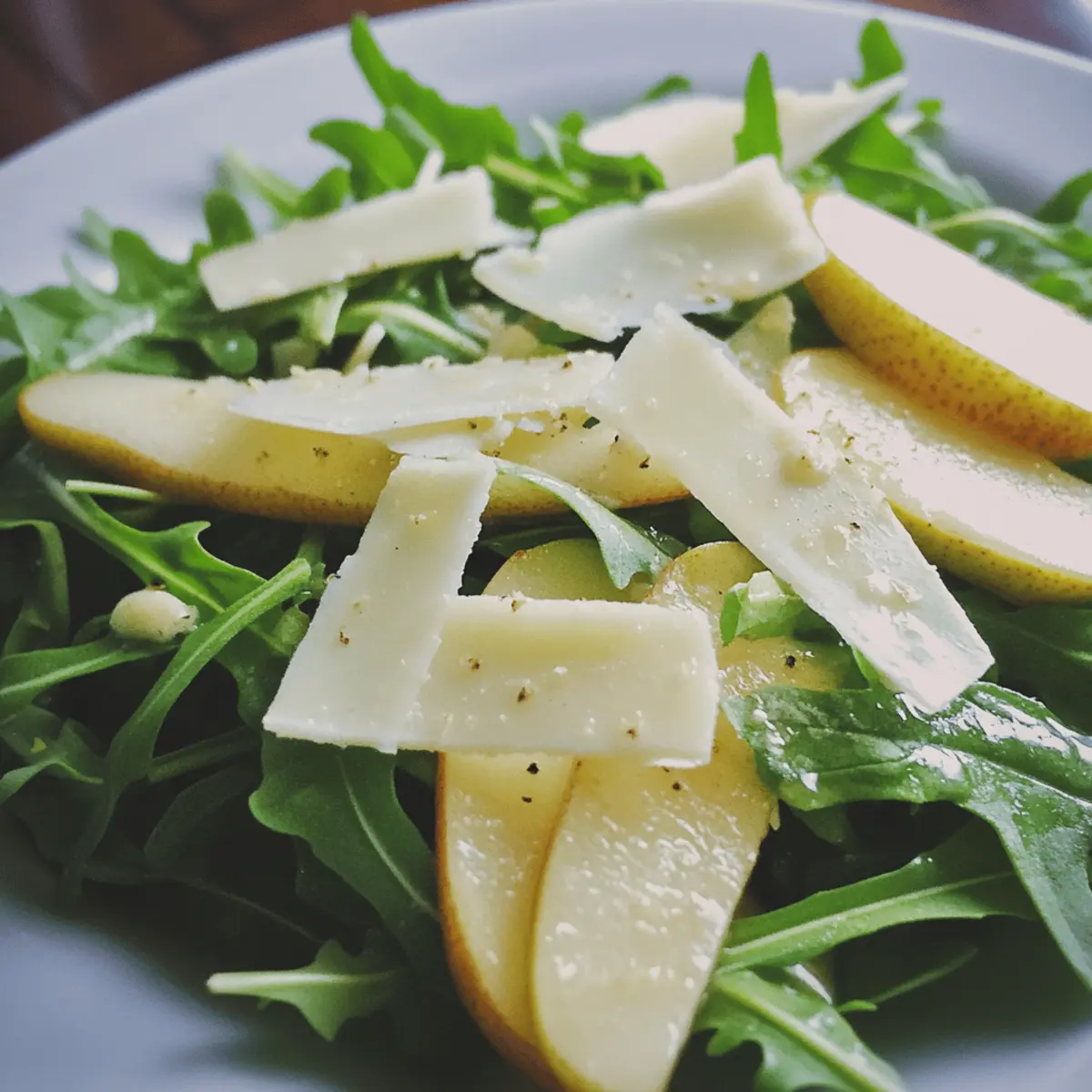 Arugula and Pear Salad with Parmesan and Lemon Dressing