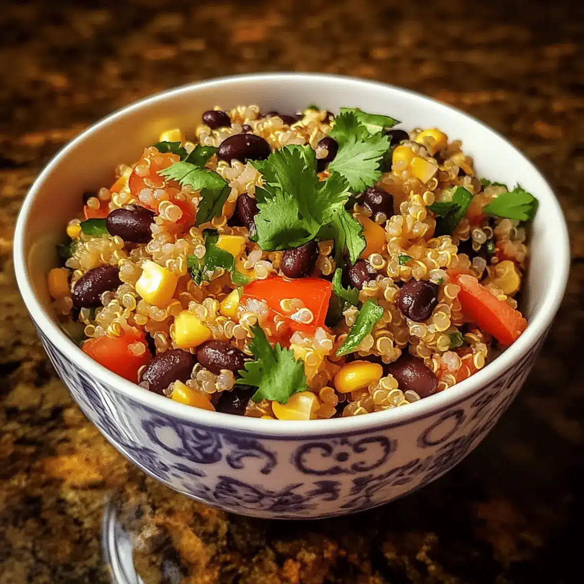 Quinoa Salad with Black Beans, Corn, and Cilantro Lime Dressing