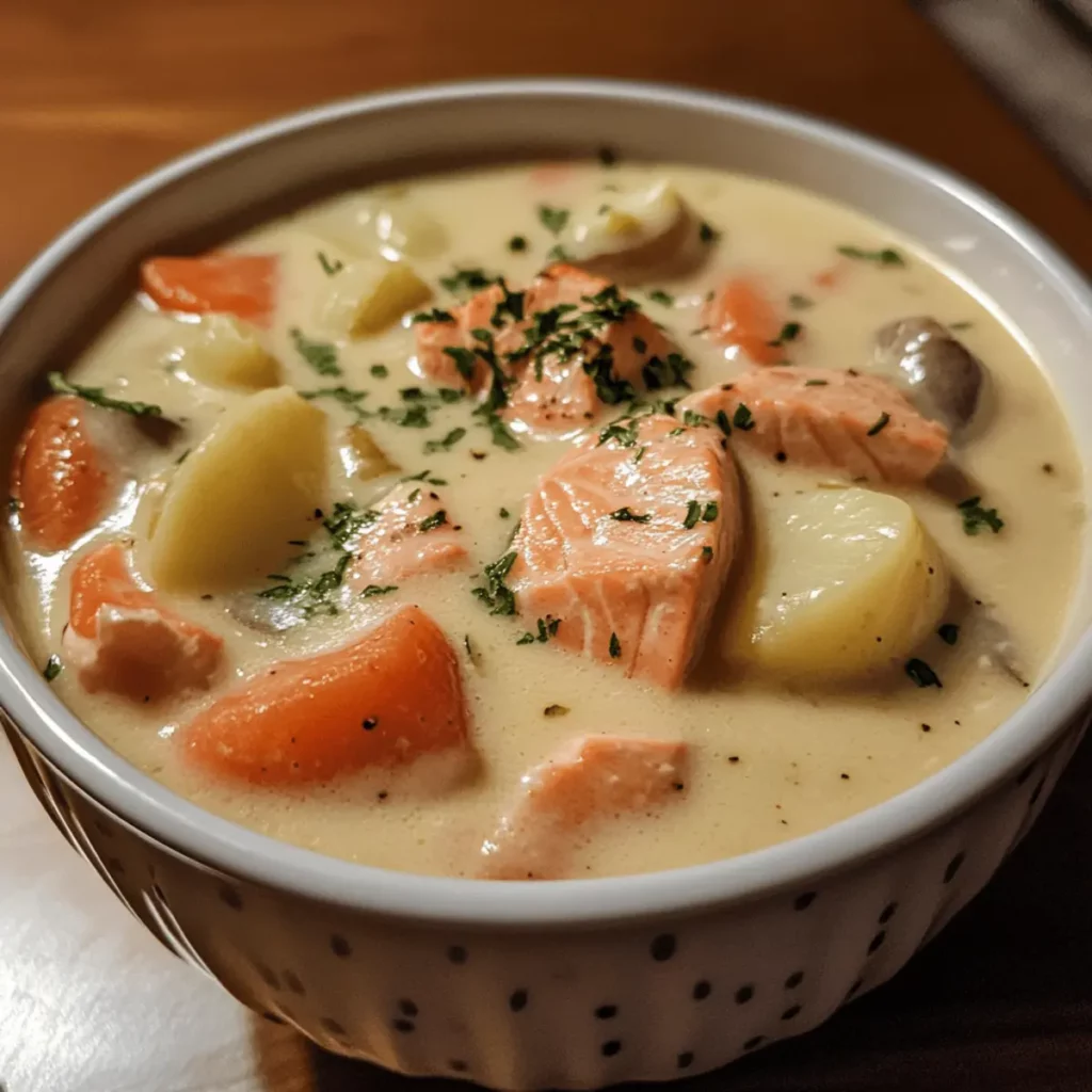 Easy Creamy Salmon and Potato Soup