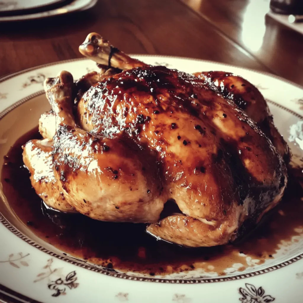 Roasted Whole Chicken with Balsamic Glaze