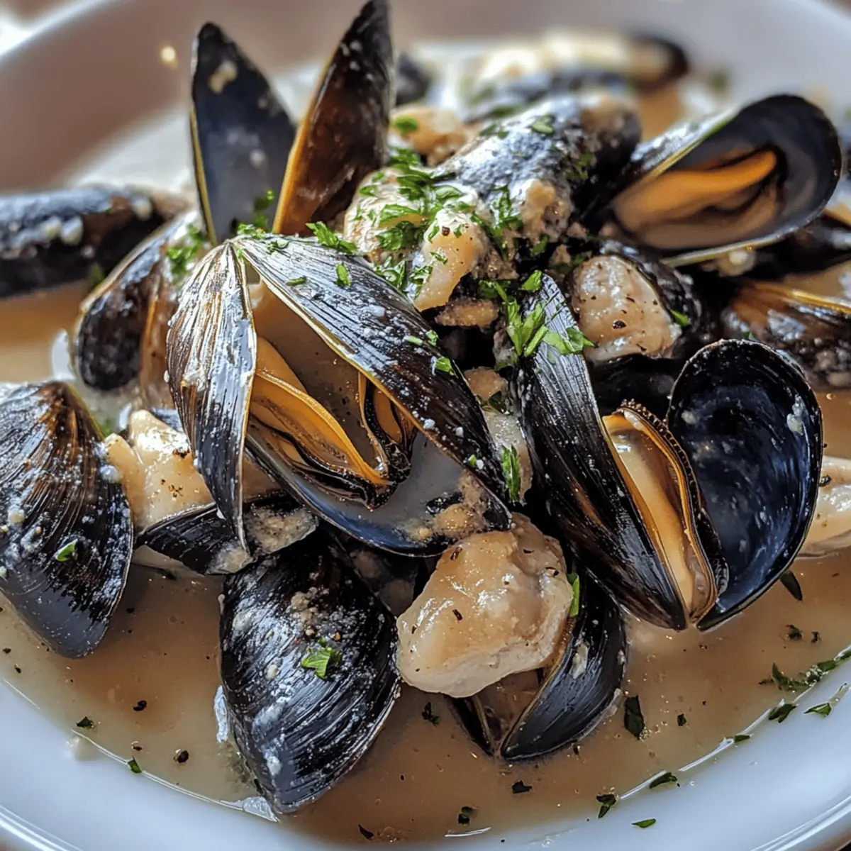 Steamed Mussels in a White Wine (or stock) Sauce