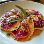 Beetroot & Goat Cheese Ravioli with Walnut Brown Butter