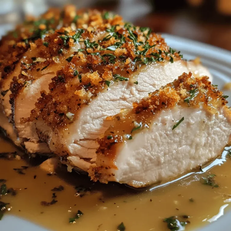 Herb-Crusted Turkey Meat with Pan Gravy