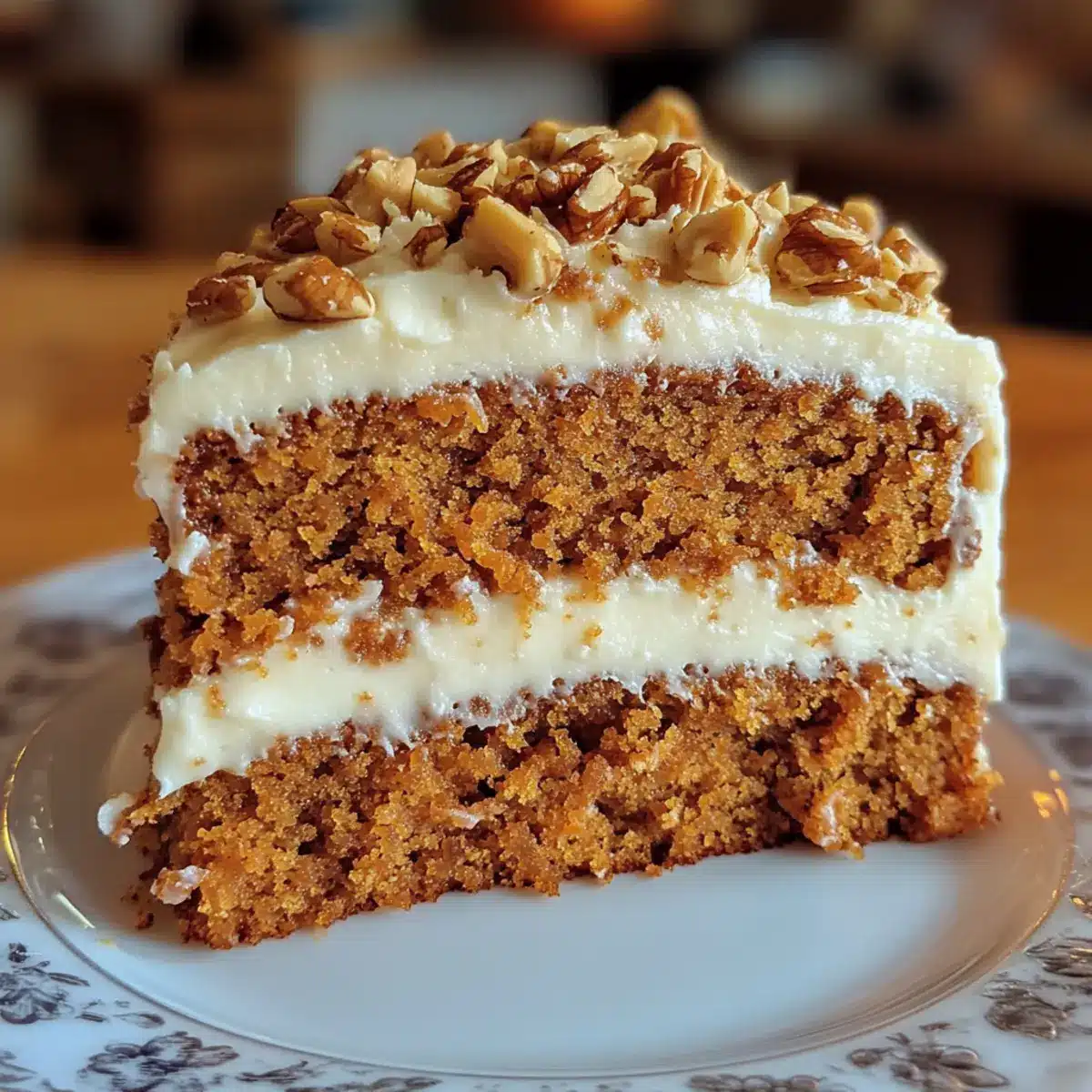 Carrot Cake with Walnut Cream Cheese Frosting