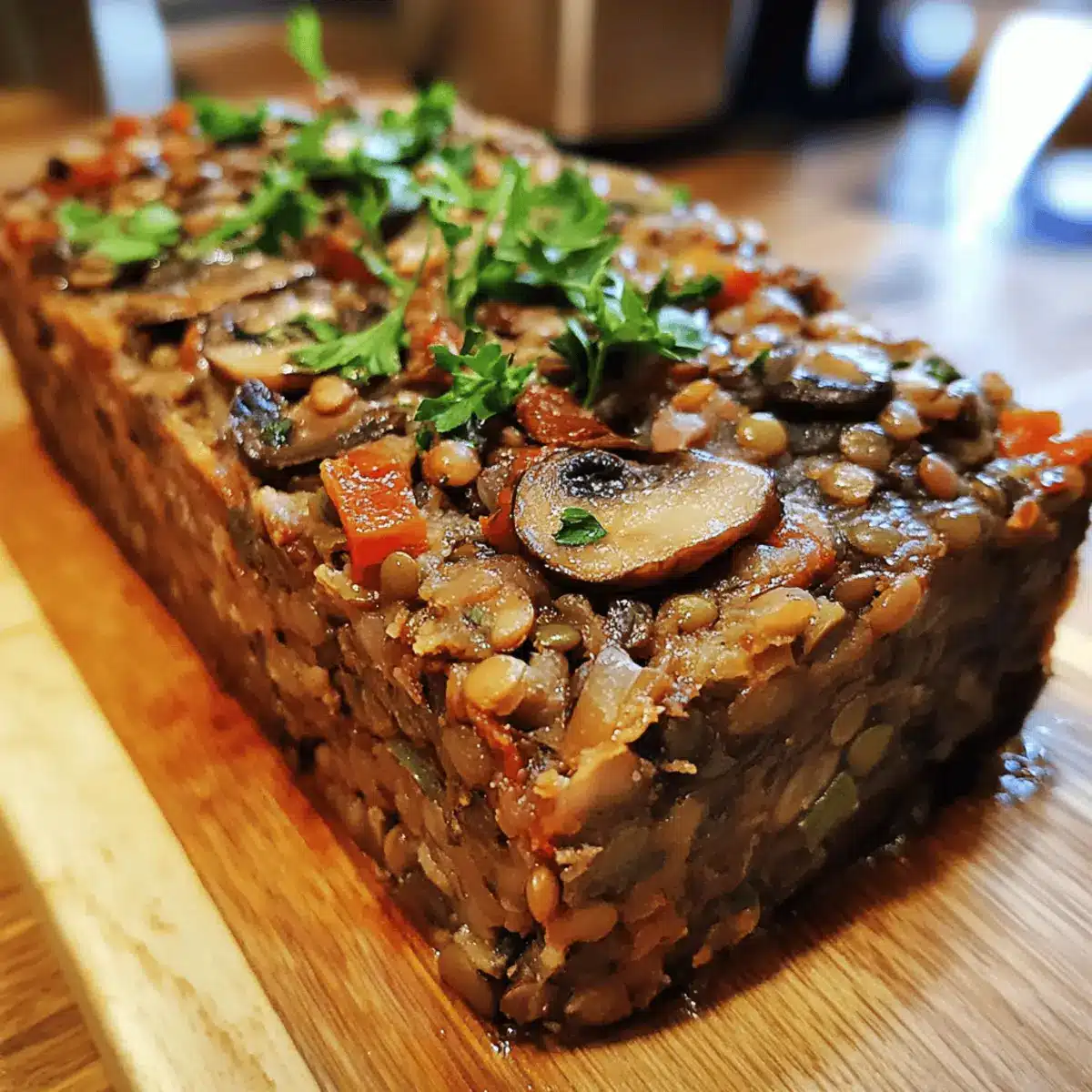 Vegetarian Lentil and Mushroom Loaf