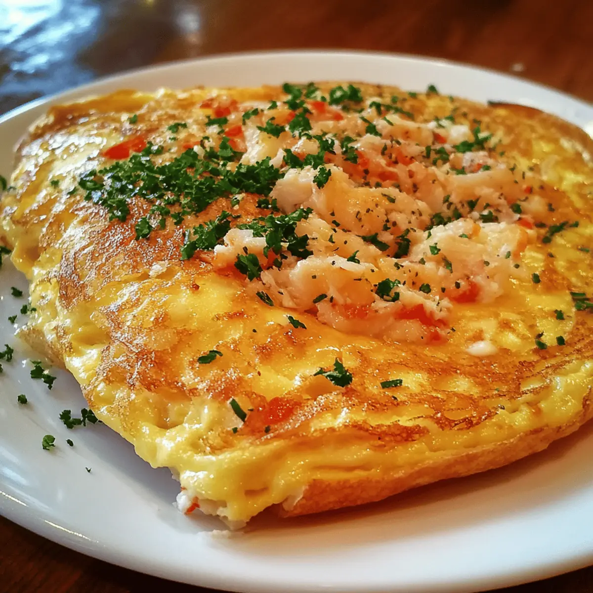 Ten-Minute Crab and Swiss Cheese Omelette