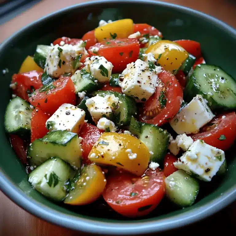 Cucumber, Tomato, and Feta Salad with Red Wine Vinaigrette
