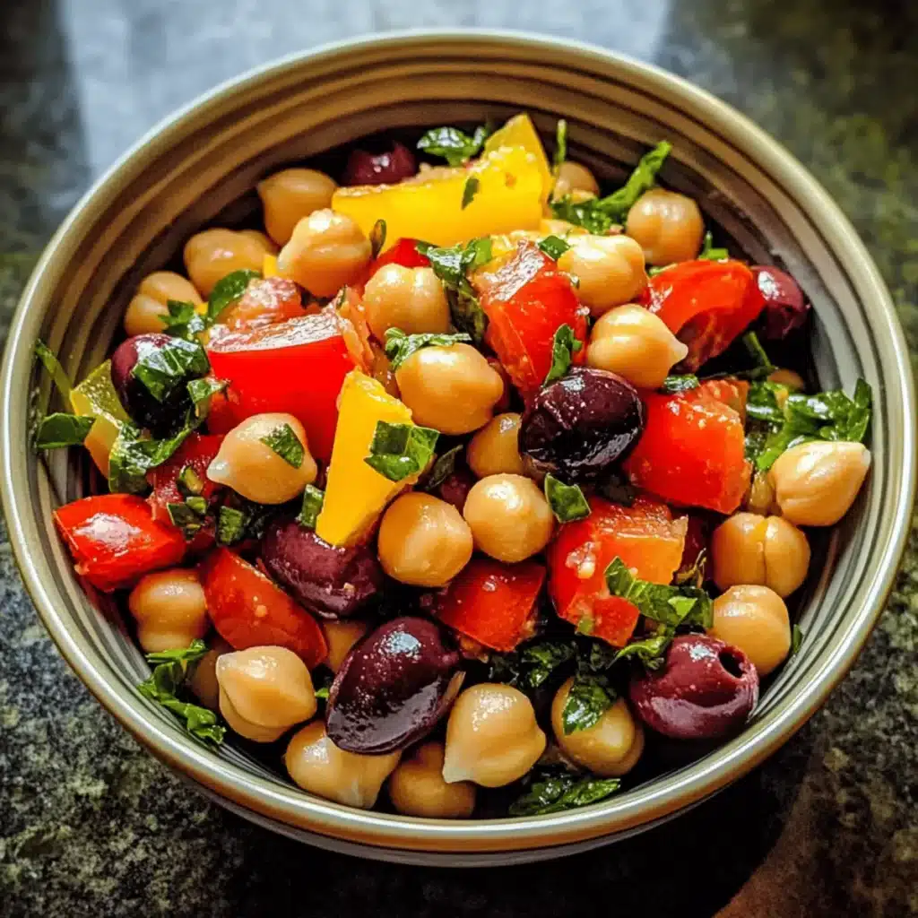 Mediterranean Chickpea Salad with Olives and Bell Peppers