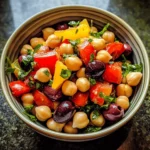 Mediterranean Chickpea Salad with Olives and Bell Peppers