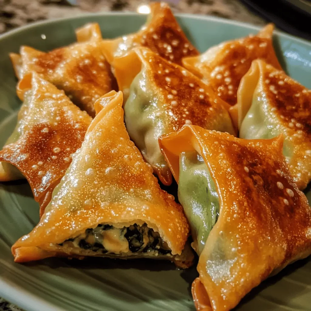 Savory Spinach & Cheese Wontons