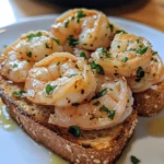 Garlic Butter Bay Shrimp on Sprouted Wheat Toast