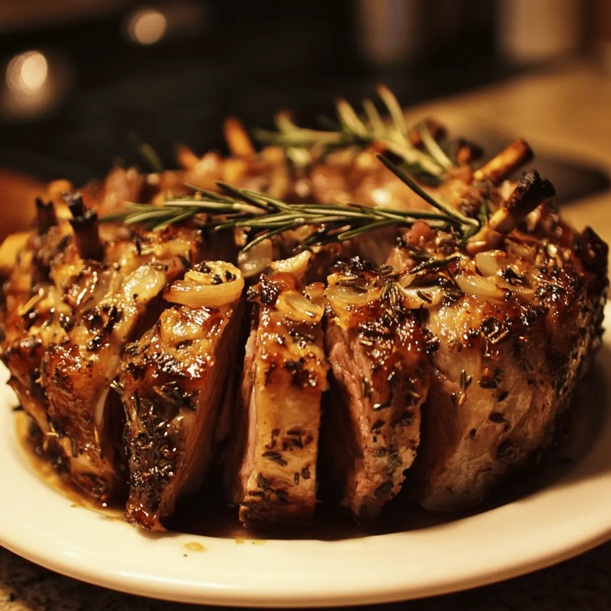 Garlic and Rosemary-Rubbed Crown Roast of Lamb