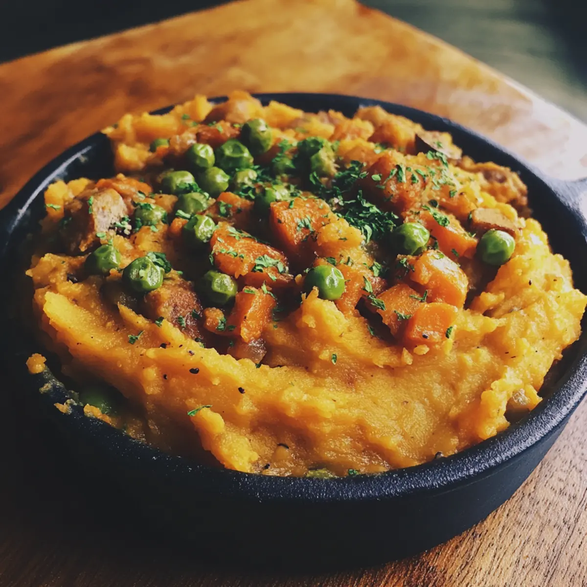 One-Pot Veggie Shepherd's Pie with Sweet Potato Mash